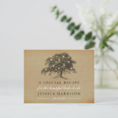 ヴィンテージオールドオークツリーブライダルシャワーレシピ インビテーションポストカード (スタンド正面)