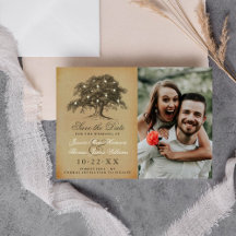 ヴィンテージオールドオークツリー結婚写真