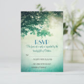 ヴィンテージオールドオークツリー結婚式RSVPカード 出欠カード (スタンド正面)