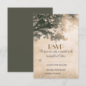ヴィンテージオールドオークツリー結婚式RSVPカード 出欠カード (正面/裏面)