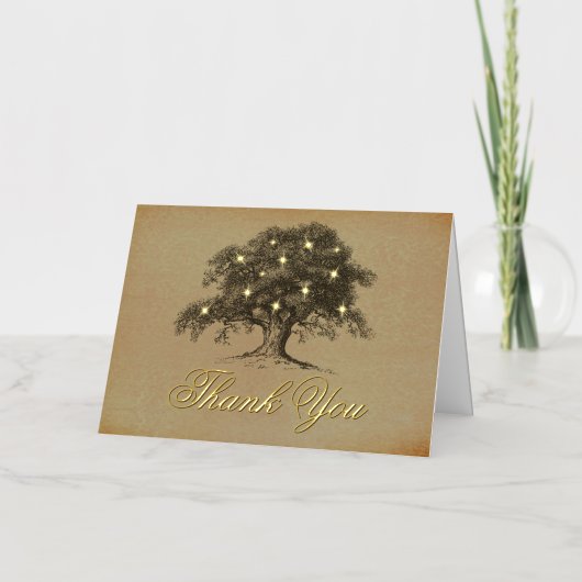 ヴィンテージオールドオーク結婚の木さん実在! 箔グリーティングカード (正面)