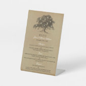 ヴィンテージオールドオーク結婚ツリーのコレクション – メニュー 台座サイン (正面)