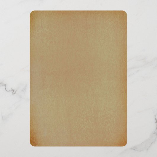 ヴィンテージオールドオーク結婚ツリーのリハーサルディナー 箔招待状 (裏面)