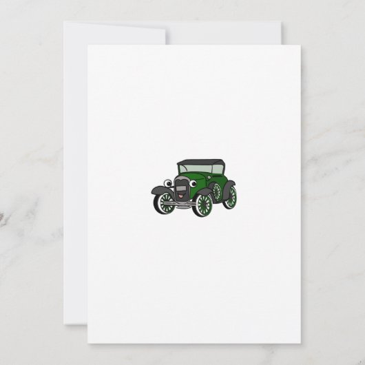 ヴィンテージオールドカーサプライズ誕生日 招待状 (裏面)