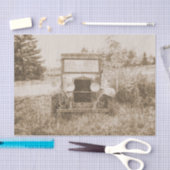 ヴィンテージオールドカーセピアアンティークテクスチ素朴ャ 薄葉紙 (クラフト)