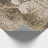 ヴィンテージオールドカーセピアアンティーク素朴テクスチャ ラッピングペーパー (角)