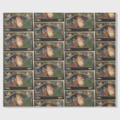 ヴィンテージオールドクラシックサンタ ラッピングペーパー (フラット)