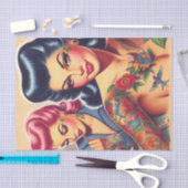 ヴィンテージオールドスクールタトゥーガールズ 薄葉紙 (クラフト)