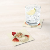 ヴィンテージオールドタイムサンタクリスマス スクエアペーパーコースター (インサイチュ)