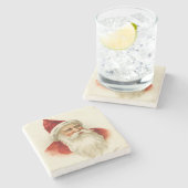 ヴィンテージオールドタイムサンタクリスマス ストーンコースター (横)