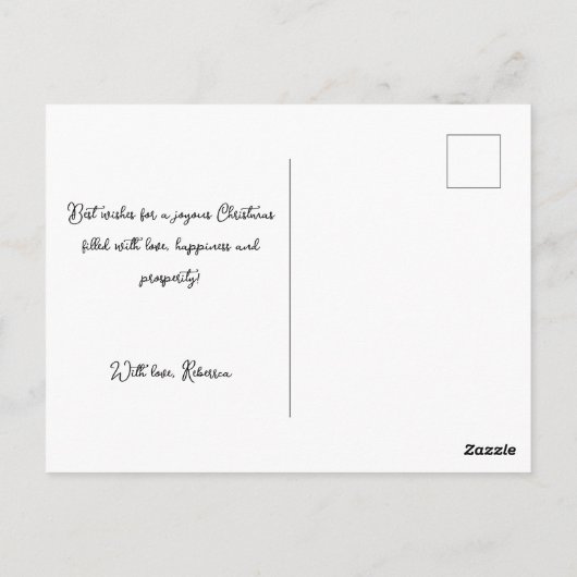 ヴィンテージオールドタイムサンタベビーギフトクリスマス ポストカード (裏面)