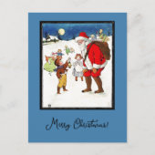 ヴィンテージオールドタイムサンタベビーギフトクリスマス ポストカード (正面)