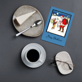 ヴィンテージオールドタイムサンタベビーギフトクリスマス ポストカード