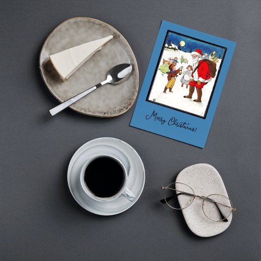 ヴィンテージオールドタイムサンタベビーギフトクリスマス ポストカード