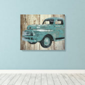 ヴィンテージオールドトラック素朴オンウッドキャンバスアート キャンバスプリント (インサイチュ (ウッドフロア))