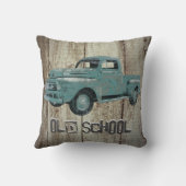 ヴィンテージオールドトラック素朴オールドスクールホームデコール クッション (裏面)