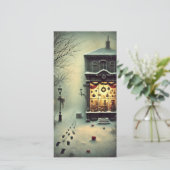 ヴィンテージオールドハウスダークスノーナイトホリデーカード シーズンカード (スタンド正面)