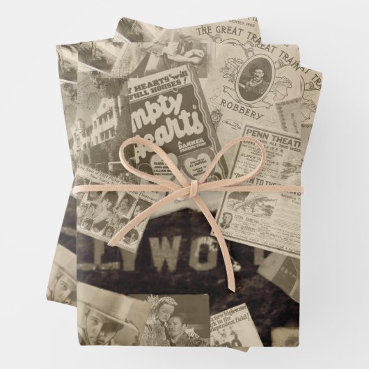 ヴィンテージオールドハリウッド映画スターをテーマにした ラッピングペーパーシート (インサイチュ)