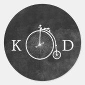 ヴィンテージオールドバイクダーク結婚ズ ラウンドシール (正面)