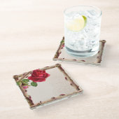 ヴィンテージオールドバラ素朴ビクトリアンアンティーク ガラスコースター (アングル)