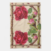 ヴィンテージオールドバラ素朴ビクトリアンアンティーク キッチンタオル (縦)