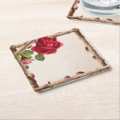 ヴィンテージオールドバラ素朴ビクトリアンアンティーク スクエアペーパーコースター (アングル)