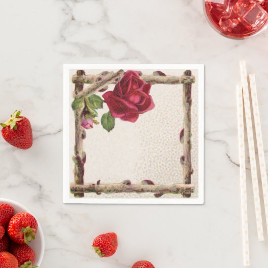 ヴィンテージオールドバラ素朴ビクトリアンアンティーク スタンダードカクテルナプキン (インサイチュ)