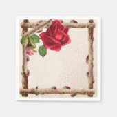 ヴィンテージオールドバラ素朴ビクトリアンアンティーク スタンダードカクテルナプキン (正面)