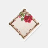 ヴィンテージオールドバラ素朴ビクトリアンアンティーク スタンダードカクテルナプキン (角)