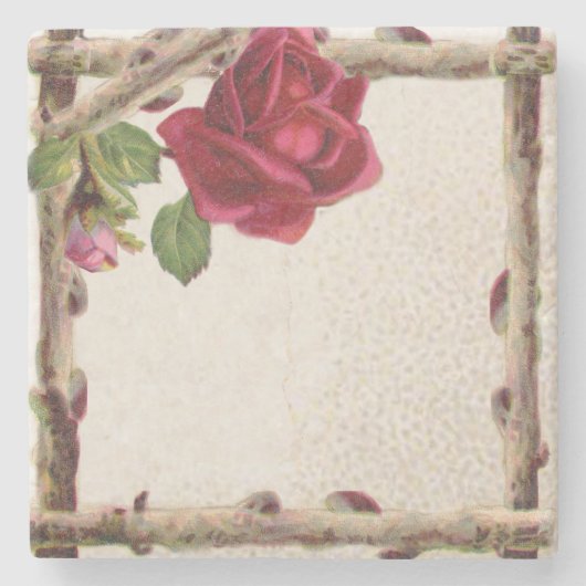 ヴィンテージオールドバラ素朴ビクトリアンアンティーク ストーンコースター (正面)