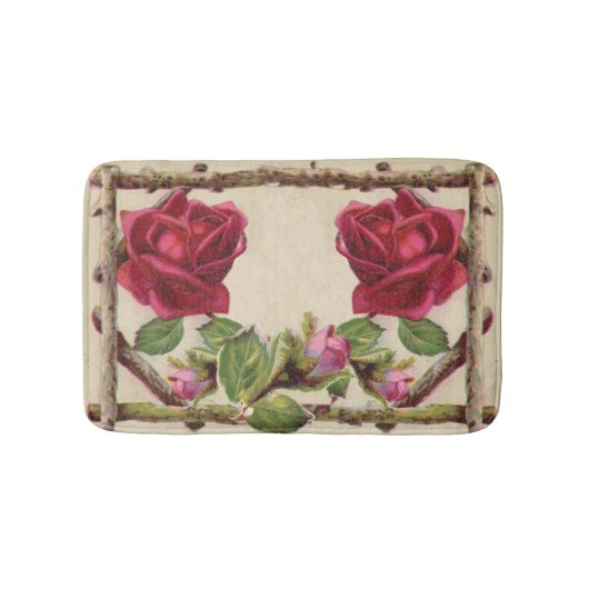 ヴィンテージオールドバラ素朴ビクトリアンアンティーク バスマット (正面)