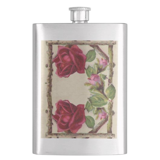 ヴィンテージオールドバラ素朴ビクトリアンアンティーク フラスク (正面)
