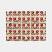 ヴィンテージオールドバラ素朴ビクトリアンアンティーク フリースブランケット (正面(横))