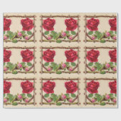 ヴィンテージオールドバラ素朴ビクトリアンアンティーク ラッピングペーパー (フラット)