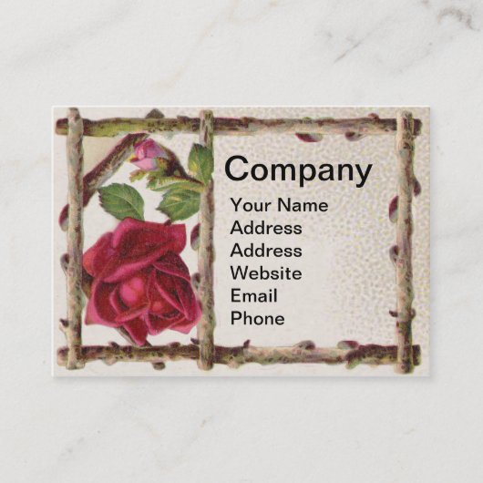 ヴィンテージオールドバラ素朴ビクトリアンアンティーク 名刺 (正面)