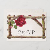 ヴィンテージオールドバラ素朴ビクトリアンアンティーク 招待状 (正面/裏面)