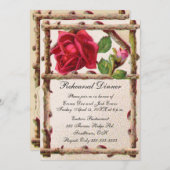 ヴィンテージオールドバラ素朴ビクトリアンアンティーク 招待状 (正面/裏面)