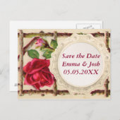 ヴィンテージオールドバラ素朴ビクトリアンアンティーク 案内ポストカード (正面/裏面)