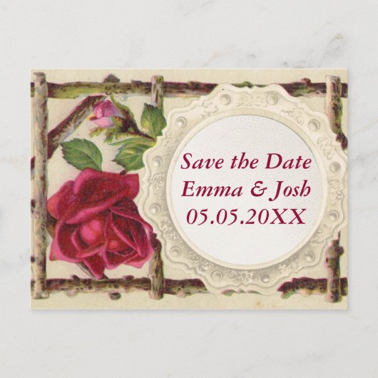 ヴィンテージオールドバラ素朴ビクトリアンアンティーク 案内ポストカード (正面)