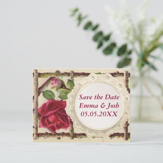 ヴィンテージオールドバラ素朴ビクトリアンアンティーク 案内ポストカード (スタンド正面)