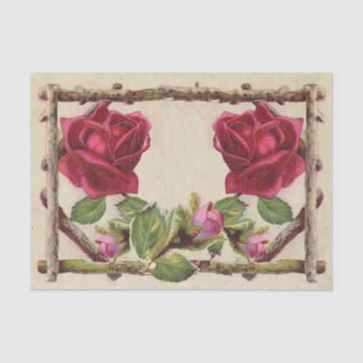 ヴィンテージオールドバラ素朴ビクトリアンアンティーク 薄葉紙 (正面)