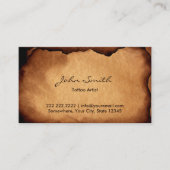 ヴィンテージオールドバーンド紙タトゥーアート 名刺 (正面)