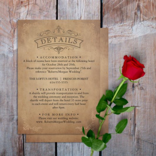 ヴィンテージオールドパーチビクトリアンメント結婚の詳細 エンクロージャーカード