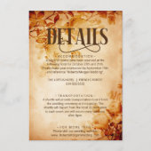 ヴィンテージオールドパーチメントとバラ結婚の詳細 エンクロージャーカード (正面)