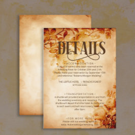 ヴィンテージオールドパーチメントとバラ結婚の詳細 エンクロージャーカード