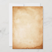 ヴィンテージオールドパーチメントとバラ結婚ズ セーブザデート (裏面)