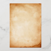 ヴィンテージオールドパーチメントとバラ結婚ズ 箔招待状 (裏面)