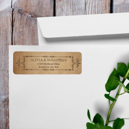 ヴィンテージオールドパーチ結婚メント差出人住所ラベル ラベル