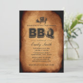 ヴィンテージオールドピグローストバーベキューベビーシャワーパーティー 招待状 (スタンド正面)