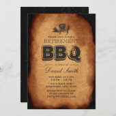 ヴィンテージオールドピグローストリタイアメントBBQパーティー 招待状 (正面/裏面)